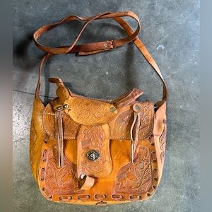 Saddle purse plus matching wallet